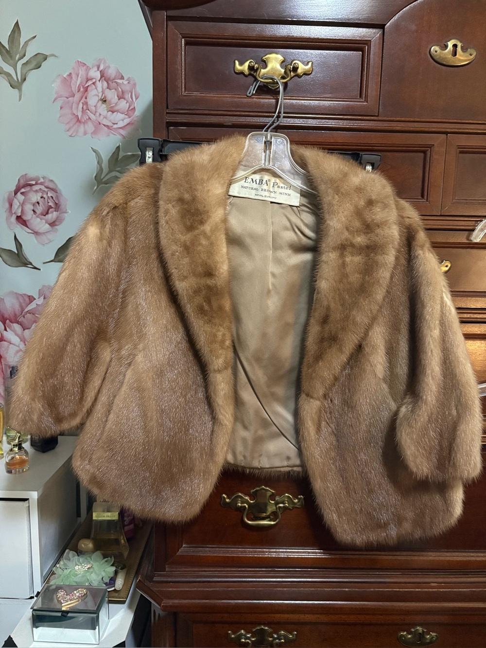 Vintage Brown REAL Mink Fur  - Small